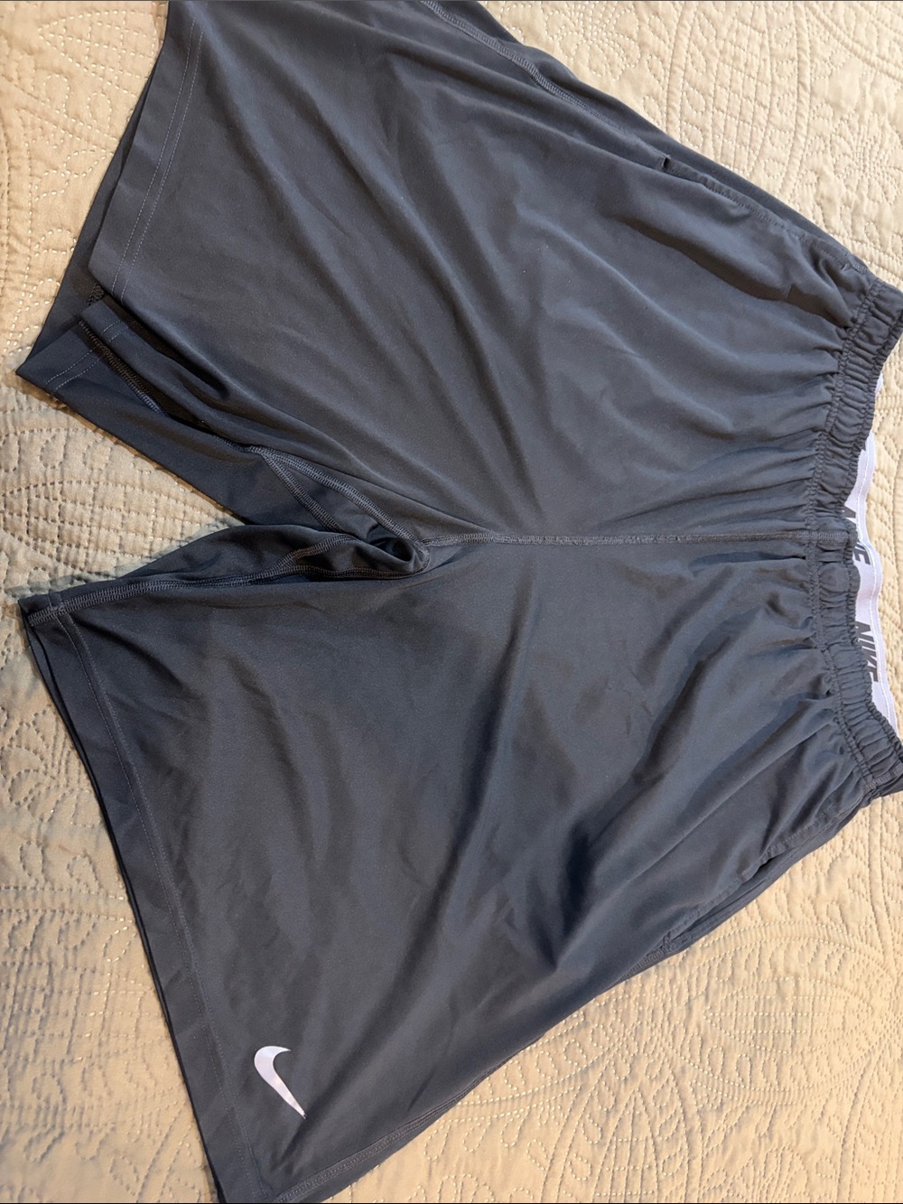Nike Mens Black Training Shorts with White Swoosh